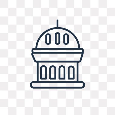 Anıt vektör anahat simgesini şeffaf arka plan üzerinde yüksek kalitede doğrusal anıt saydamlık kavramı izole olabilir kullanılan web ve mobil