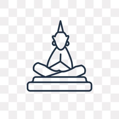 Buda vektör anahat simgesini şeffaf arka plan üzerinde yüksek kalitede doğrusal Buda saydamlık kavramı izole olabilir kullanılan web ve mobil