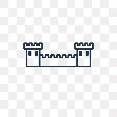 Çin Seddi vektör anahat simgesini şeffaf arka plan üzerinde yüksek kalitede doğrusal Çin Seddi saydamlık kavramı izole kullanılan web ve mobil olabilir