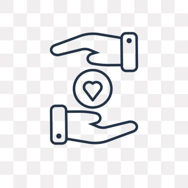 Saydam arka plan üzerinde yüksek kalitede doğrusal kalp saydamlık kavramı izole kalp vektör anahat simgesi olabilir kullanılan web ve mobil