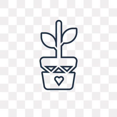 Bitki kalp vektör anahat simgesini şeffaf arka plan üzerinde yüksek kalitede doğrusal bitki kalp saydamlık kavramı izole olabilir kullanılan web ve mobil