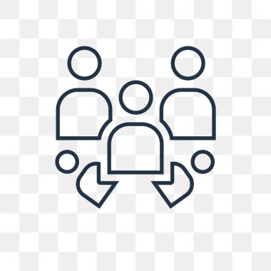 Grup vektör anahat simgesini şeffaf arka plan üzerinde yüksek kalitede doğrusal grup saydamlık kavramı izole olabilir kullanılan web ve mobil