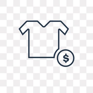 Gömlek vektör anahat simgesini şeffaf arka plan üzerinde yüksek kalitede doğrusal gömlek saydamlık kavramı izole olabilir kullanılan web ve mobil