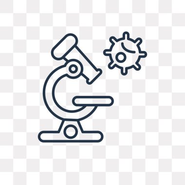 Mikroskop vektör anahat simgesini şeffaf arka plan üzerinde yüksek kalitede doğrusal mikroskop saydamlık kavramı izole olabilir kullanılan web ve mobil