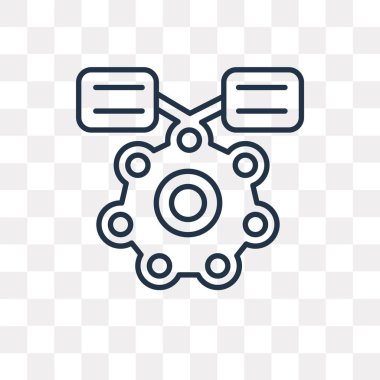 Moleküler vektör anahat simgesini şeffaf arka plan üzerinde yüksek kalitede doğrusal moleküler saydamlık kavramı izole olabilir kullanılan web ve mobil