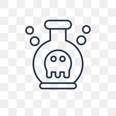 Zehir vektör anahat simgesini şeffaf arka plan üzerinde yüksek kalitede doğrusal zehir saydamlık kavramı izole olabilir kullanılan web ve mobil