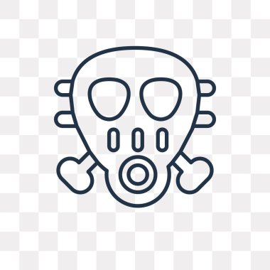 Gaz maskesi vektör anahat simgesini şeffaf arka plan üzerinde yüksek kalitede doğrusal gaz maskesi saydamlık kavramı izole olabilir kullanılan web ve mobil