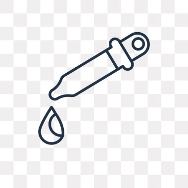 Damlalık vektör anahat simgesini şeffaf arka plan üzerinde yüksek kalitede doğrusal damlalık saydamlık kavramı izole olabilir kullanılan web ve mobil