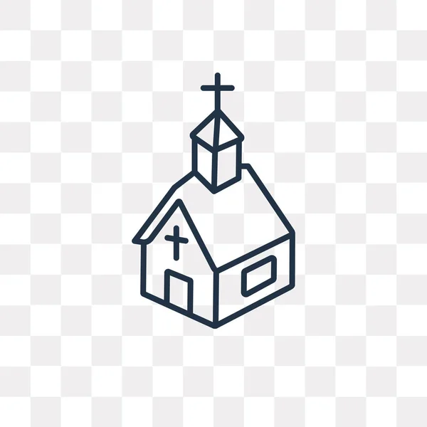 Icône Contour Vectoriel Église Isolé Sur Fond Transparent Concept Linéaire — Image vectorielle