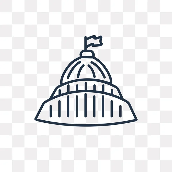 Capitol Building Vector Outline Icon Isolated Transparent Background High Quality — Stock Vector