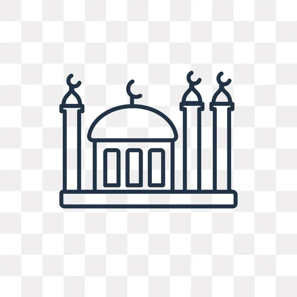Ícone Contorno Vetor Mesquita Isolado Fundo Transparente Conceito Transparência Mesquita — Vetor de Stock