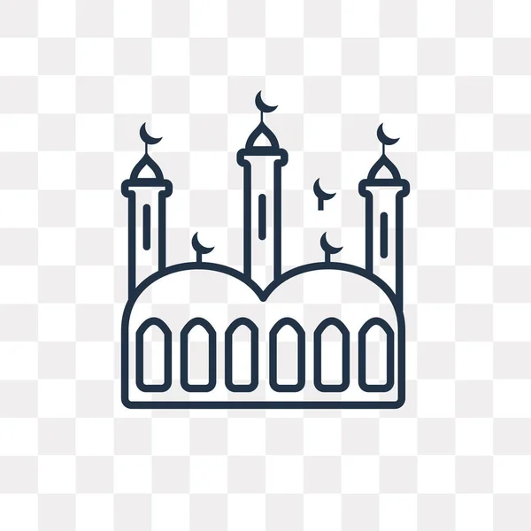 Mosque Vector Outline Icon Isolated Transparent Background High Quality Linear — Stock Vector