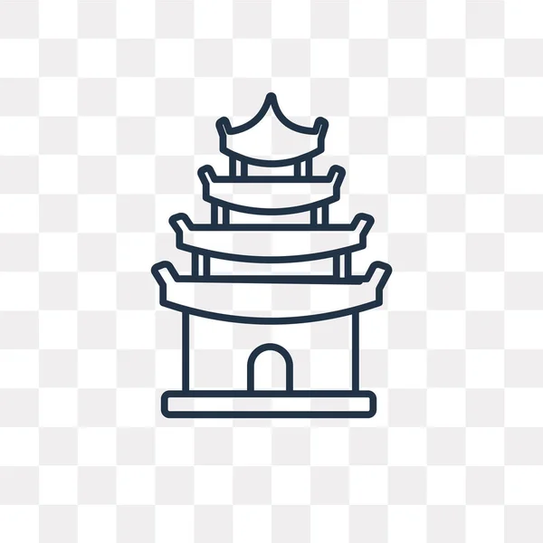 Pagoda Vektör Anahat Simgesini Şeffaf Arka Plan Üzerinde Yüksek Kalitede — Stok Vektör