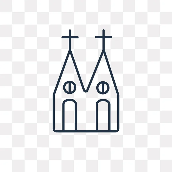 Icône Contour Vectoriel Église Isolé Sur Fond Transparent Concept Linéaire — Image vectorielle