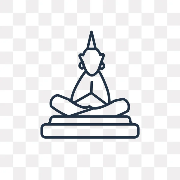 Icône Contour Vectoriel Bouddha Isolé Sur Fond Transparent Concept Transparence — Image vectorielle