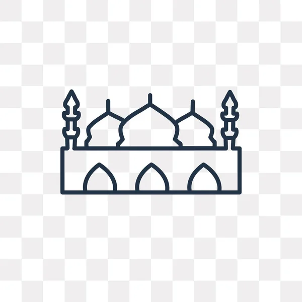 Taj Mahal Vector Outline Icon Isolated Transparent Background High Quality — Stock Vector