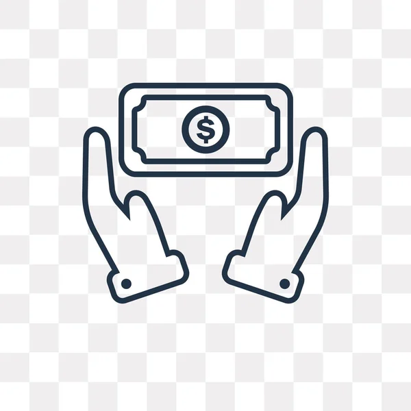 Icono Esquema Vector Donación Aislado Fondo Transparente Concepto Transparencia Donación — Vector de stock