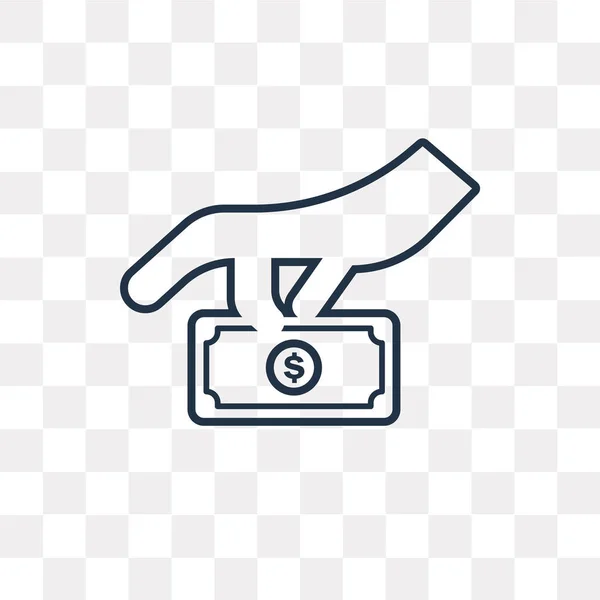 Icono Esquema Vector Donación Aislado Fondo Transparente Concepto Transparencia Donación — Vector de stock