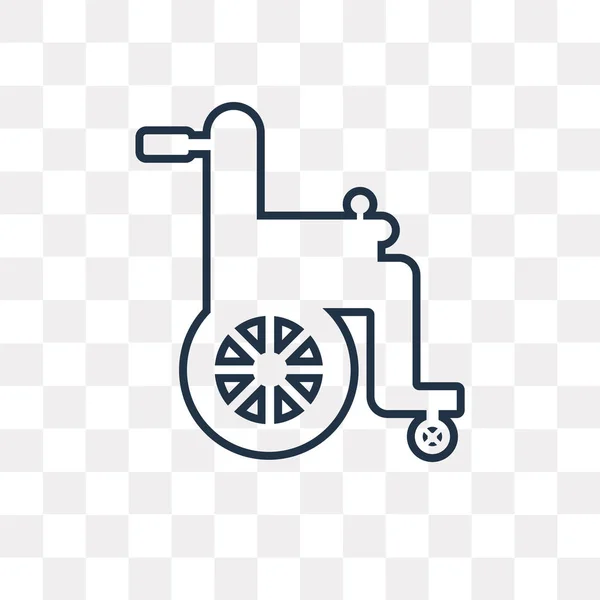 Rollstuhlvektorumriss Symbol Isoliert Auf Transparentem Hintergrund Qualitativ Hochwertiges Lineares Rollstuhltransparenzkonzept — Stockvektor