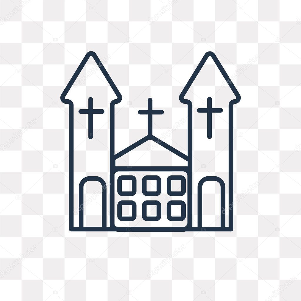 Chuch vector outline icon isolated on transparent background, high quality linear Chuch transparency concept can be used web and mobile