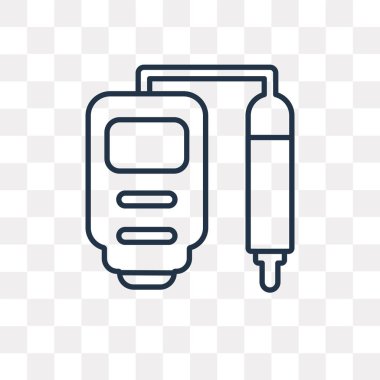 Ph ölçer vektör anahat simgesini şeffaf arka plan üzerinde yüksek kalitede doğrusal Ph metre saydamlık kavramı izole olabilir kullanılan web ve mobil