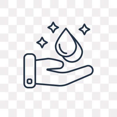 El yıkama vektör anahat simgesini şeffaf arka plan üzerinde yüksek kalitede doğrusal el yıkama saydamlık kavramı izole olabilir kullanılan web ve mobil