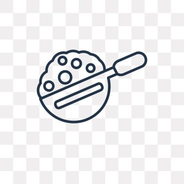 Kaşık vektör anahat simgesini şeffaf arka plan üzerinde yüksek kalitede doğrusal kaşık saydamlık kavramı izole olabilir kullanılan web ve mobil