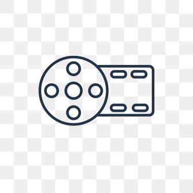 Saydam arka plan üzerinde yüksek kalitede doğrusal büyük filmi oynatın saydamlık kavramı izole büyük filmi oynatın vektör anahat simgesini kullandığınız web ve mobil olabilir