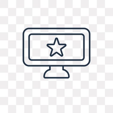 Hollywood yıldızı vektör anahat simgesini şeffaf arka plan üzerinde yüksek kalitede doğrusal Hollywood yıldızı saydamlık kavramı izole olabilir kullanılan web ve mobil