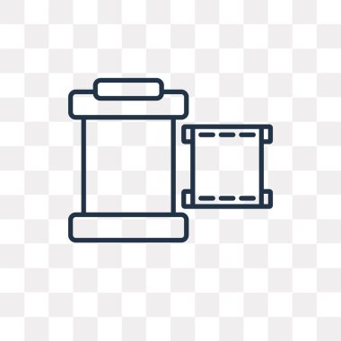 Saydam arka plan üzerinde yüksek kalitede doğrusal fotoğraf makinesi tomar saydamlık kavramı izole kamera Roll vektör anahat simgesi olabilir kullanılan web ve mobil