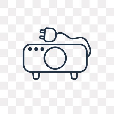 Tasarı ile tak vektör anahat simgesini şeffaf arka plan üzerinde yüksek kalitede doğrusal projektör tak saydamlık kavramı ile-ebilmek var olmak izole kullanılan web ve mobil