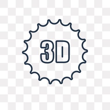 3d metin vektör anahat simgesini şeffaf arka plan üzerinde yüksek kalitede doğrusal 3d metin saydamlık kavramı izole olabilir kullanılan web ve mobil