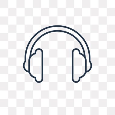 Headphone vector outline icon isolated on transparent background, high quality linear Headphone transparency concept can be used web and mobile clipart