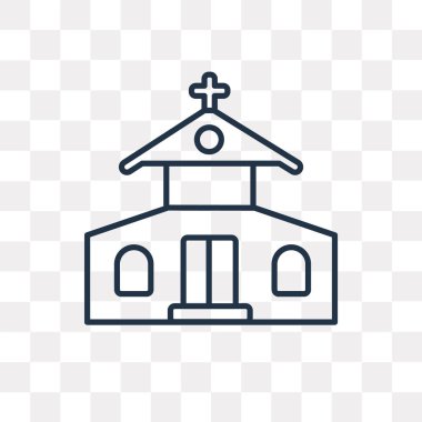 Kilise vektör anahat simgesini şeffaf arka plan üzerinde yüksek kalitede doğrusal kilise saydamlık kavramı izole olabilir kullanılan web ve mobil