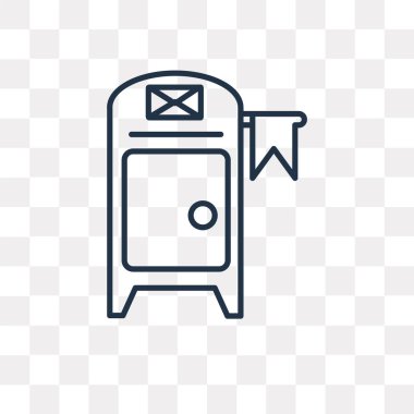 Posta kutusu vektör anahat simgesini şeffaf arka plan üzerinde yüksek kalitede doğrusal posta kutusu saydamlık kavramı izole olabilir kullanılan web ve mobil