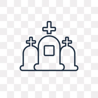 Cementery vektör anahat simgesini şeffaf arka plan üzerinde yüksek kalitede doğrusal Cementery saydamlık kavramı izole olabilir kullanılan web ve mobil