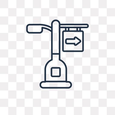 Sokak lambası vektör anahat simgesini şeffaf arka plan üzerinde yüksek kalitede doğrusal sokak lambası saydamlık kavramı izole olabilir kullanılan web ve mobil