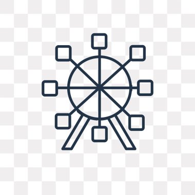 Dönme dolap vektör anahat simgesini şeffaf arka plan üzerinde yüksek kalitede doğrusal dönme dolap saydamlık kavramı izole olabilir kullanılan web ve mobil