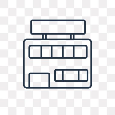 Süpermarket vektör anahat simgesini şeffaf arka plan üzerinde yüksek kalitede doğrusal süpermarket saydamlık kavramı izole olabilir kullanılan web ve mobil