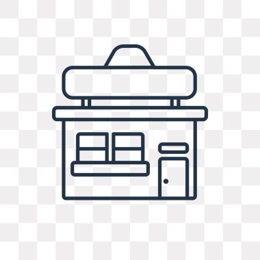 Saydam arka plan üzerinde yüksek kalitede doğrusal mağaza şeffaflık konsepti izole mağaza vektör anahat simgesini kullandığınız web ve mobil olabilir