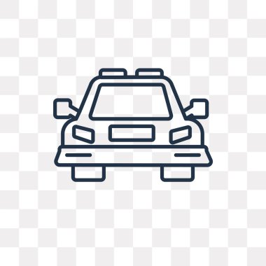 Araba vektör anahat simgesini şeffaf arka plan üzerinde yüksek kalitede doğrusal araba saydamlık kavramı izole olabilir kullanılan web ve mobil