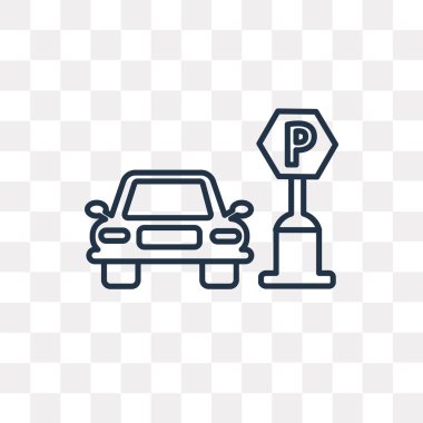 Vektör anahat simgesini şeffaf arka plan üzerinde izole otopark, yüksek kalitede doğrusal Park saydamlık kavramı kullanılan web ve mobil olabilir