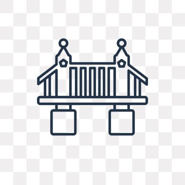 Bridge vektör anahat simgesini şeffaf arka plan üzerinde yüksek kalitede doğrusal köprü saydamlık kavramı izole olabilir kullanılan web ve mobil