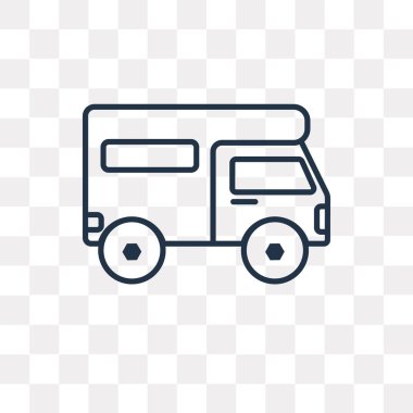 Saydam arka plan üzerinde yüksek kalitede doğrusal kamyon saydamlık kavramı izole kamyon vektör anahat simgesini kullandığınız web ve mobil olabilir