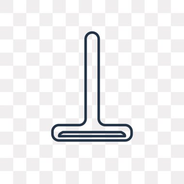 Süpürge vektör anahat simgesini şeffaf arka plan üzerinde yüksek kalitede doğrusal süpürge saydamlık kavramı izole olabilir kullanılan web ve mobil