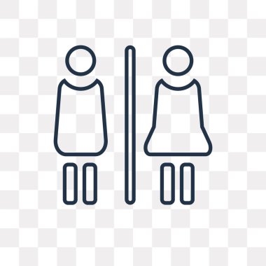 Tuvalet vektör anahat simgesini şeffaf arka plan üzerinde yüksek kalitede doğrusal tuvalet saydamlık kavramı izole olabilir kullanılan web ve mobil