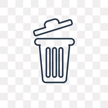 Çöp kutusu anahat simgesini şeffaf arka plan üzerinde izole vektör, yüksek kalitede doğrusal çöp can saydamlık kavramı kullanılan web ve mobil olabilir