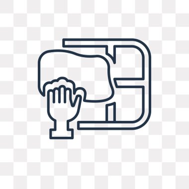 Pencere vektör anahat simgesini şeffaf arka plan üzerinde yüksek kalite doğrusal pencere şeffaflık anlayışı izole olabilir kullanılan web ve mobil