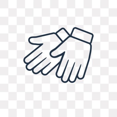 Deri eldiven anahat simgesini şeffaf arka plan üzerinde izole vektör, yüksek kalitede doğrusal deri eldiven saydamlık kavramı kullanılan web ve mobil olabilir