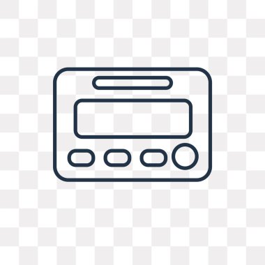 Çağrı cihazı vektör anahat simgesini şeffaf arka plan üzerinde yüksek kalitede doğrusal çağrı cihazı saydamlık kavramı izole olabilir kullanılan web ve mobil